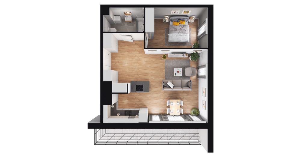 2-pokojowe mieszkanie 52m2 + balkon