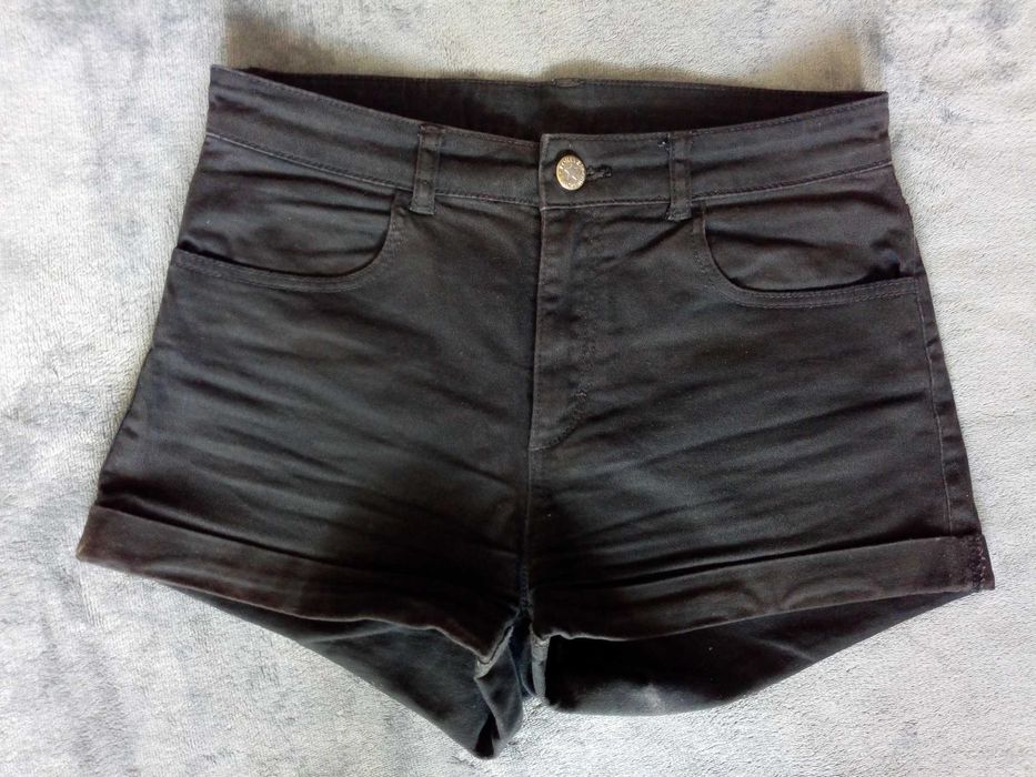 Krótkie spodenki jeans czarne - H&M - rozm.14