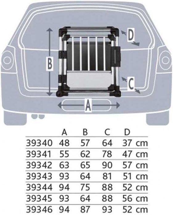 переноска Транспортний ящик Trixie TX-39341 55 62 78 см, алюміній