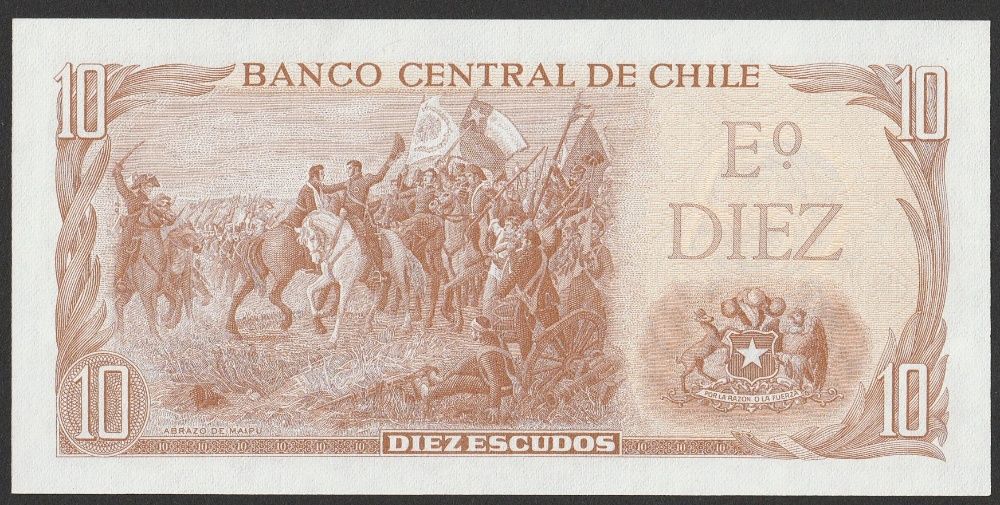 Chile 10 escudos 1967 - JM Balmaceda - stan bankowy UNC