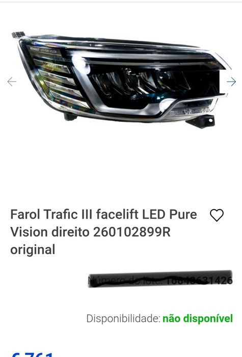 Farol full led renault
