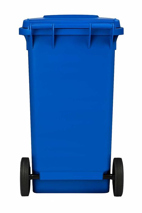Pojemnik na odpady 240L niebieski z kółkami i pokrywą – na papier PL