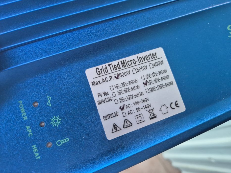 Novo  inversor 600W solar
