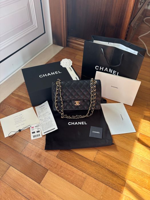 Chanel Classic Flap Medium 11.12 Preta Full Set