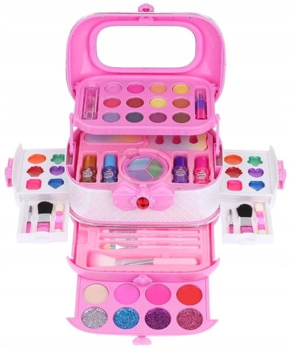 Kuferek Zestaw Kosmetyków Do Malowania Makijażu Paznokci Dla Dzieci
