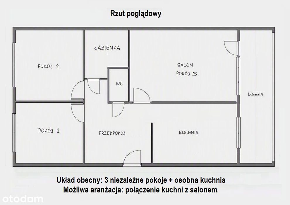 3 pokoje | 51,3 m² | Przy Arce | loggia | wysoki parter | Nowa Huta