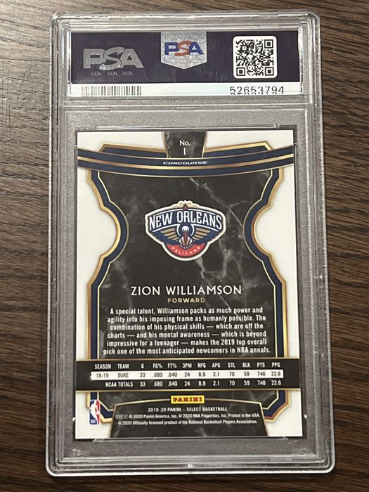 Karta NBA Zion Williamson Rookie New Orlean Pelicans PSA 9