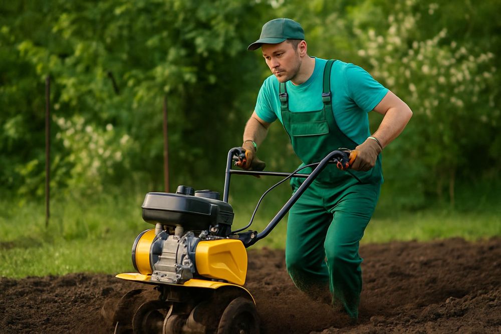 Покос травы, обрезка кустов и деревьев, культивация участка