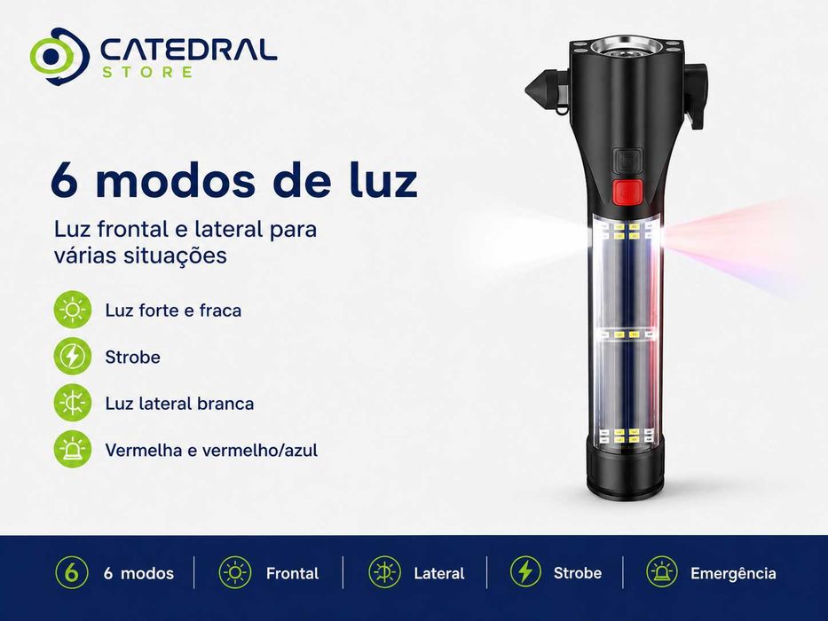 Lanterna de Segurança 7 em 1 SUPERFIRE 310lm Powerbank