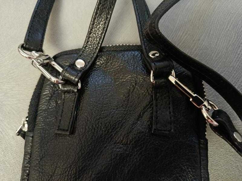 Чорна стьобана міні-сумочка / чохол для телефону (кросбоді)