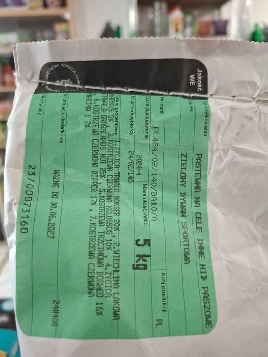 TRAWA SPORTOWA 5kg nasiona trawnik zagęszczająca