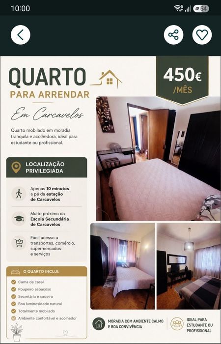 Quarto para arrendar em São Domingos  de Rana-excelente localização