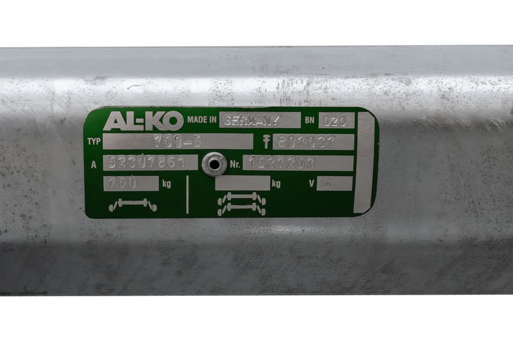 Oś niehamowana AL-KO OPTIMA do przyczepki 750kg 1200mm 1630mm 4x100