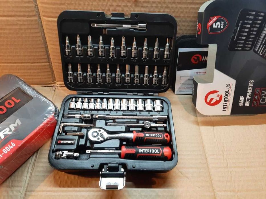 Набор инструментов 46 ед. STORM, 1/4", Сr-V INTERTOOL ET-8046