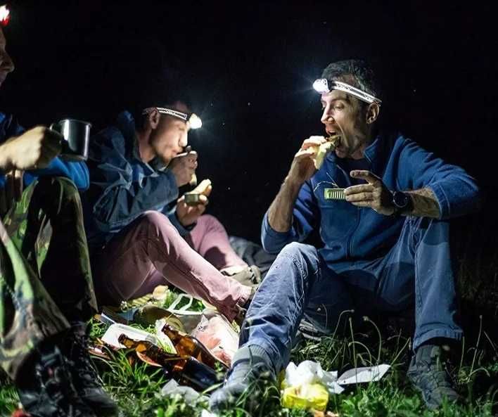 Крутой COB LED фонарик налобный с датчиком движения 8 реж. (красный)