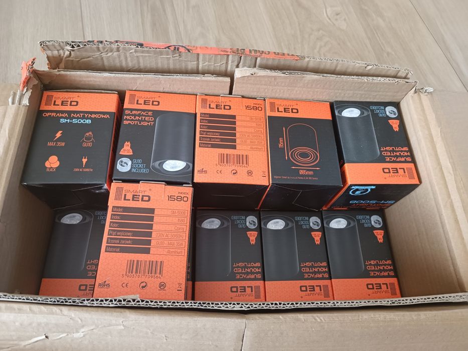 Oprawa halogenowa natynkowa TUBA LED GU10 kinkiet sufitowy 16 szt