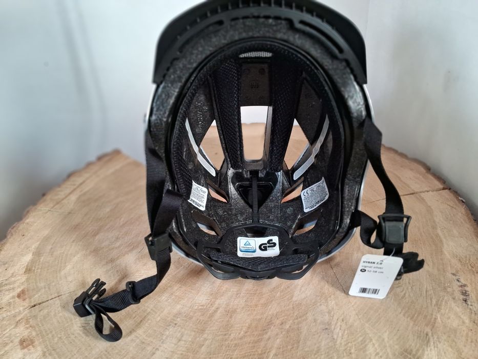 Велошолом Abus Hyban 2.0 Signal Silver Розмір М. Шолом Велосипедний