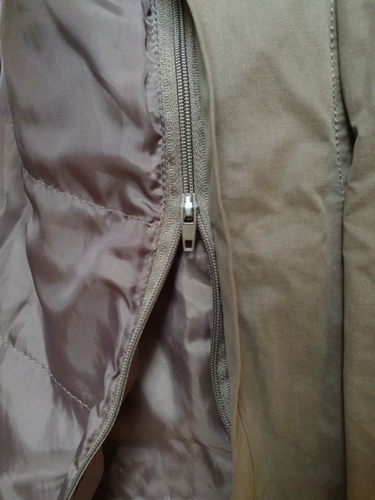 Parka khaki z kapturem z futerkiem
