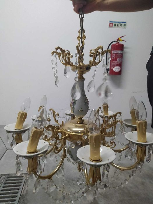 Candeeiro sala com cristais