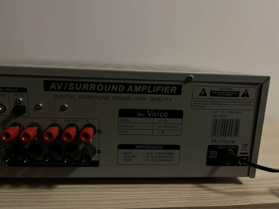 Amplituner McVoice AV-550 – 5.1, Dolby Digital EX, DTS
