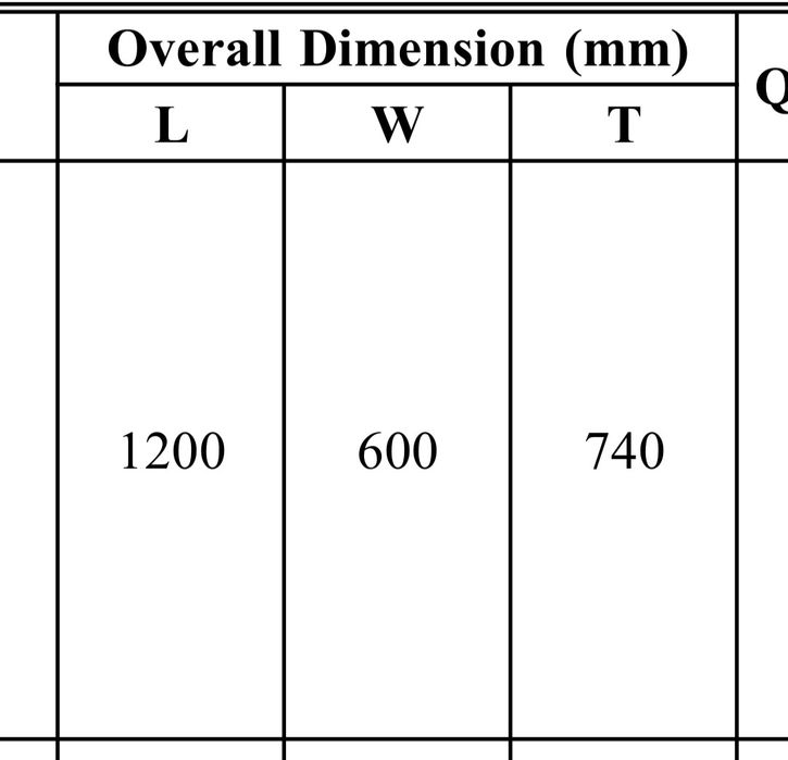 Mesa epoxy 1200 x 600 x 740mm