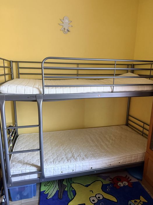Łóżko piętrowe metalowe IKEA