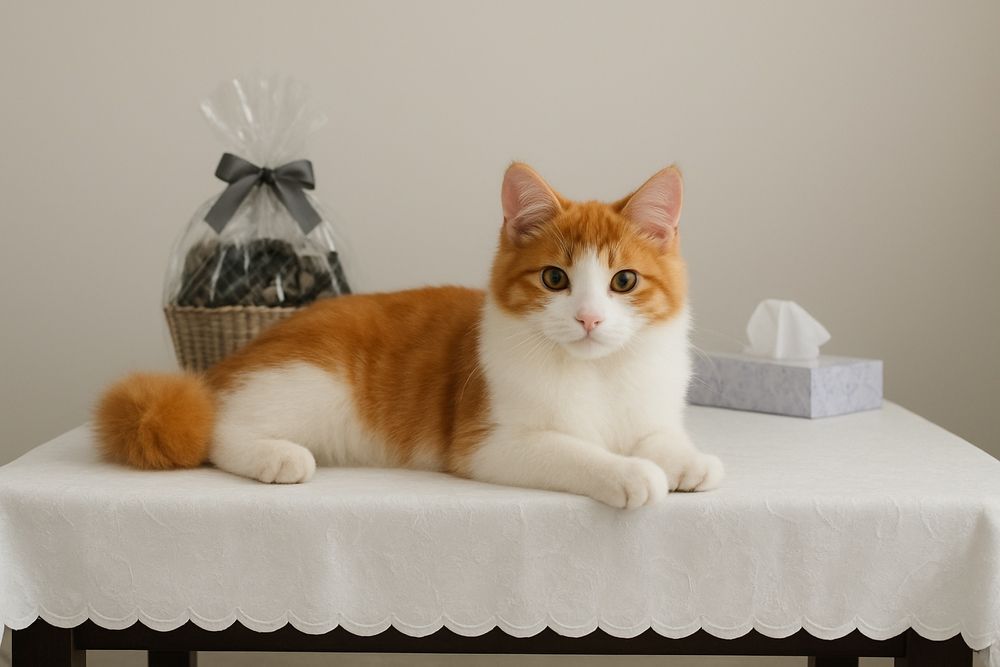 Miniaturowy ryś. Kurylski bobtail kot z ogonem pomponem.