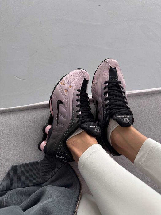 (БЕЗ ПЕРЕДОПЛАТИ) Nike Shox R4 Sakura найк шокс сакура білі рожеві кросівки сітка