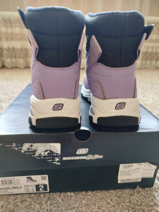 Зимові чобітки ботинки Skechers для дівчинки р.33.5, 21 см