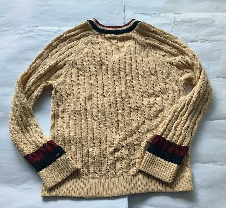 Tommy Hilfiger beżowy sweter M bawełna