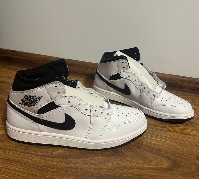 Nike Air Jordan 1 Mid White Black | Rozmiar 44 | NOWE