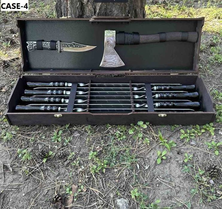 Набор шампурів у кейсі / подарунок чоловіку / ручна робота / варіанти.