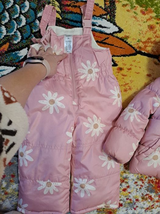 Дитячий зимовий комплект (куртка + комбінезон) для дівчинки Carter's