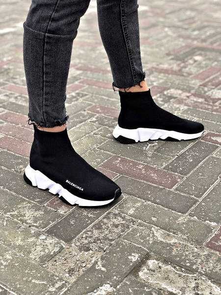 Balenciaga Speed Socks Trainer Black White 45
