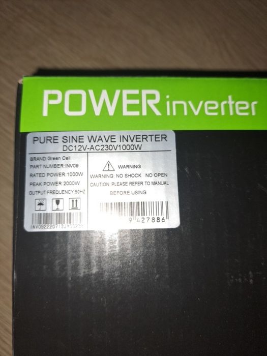 Перетворювач напруги green cell 12 v pure sine wave inverter 1000w (su