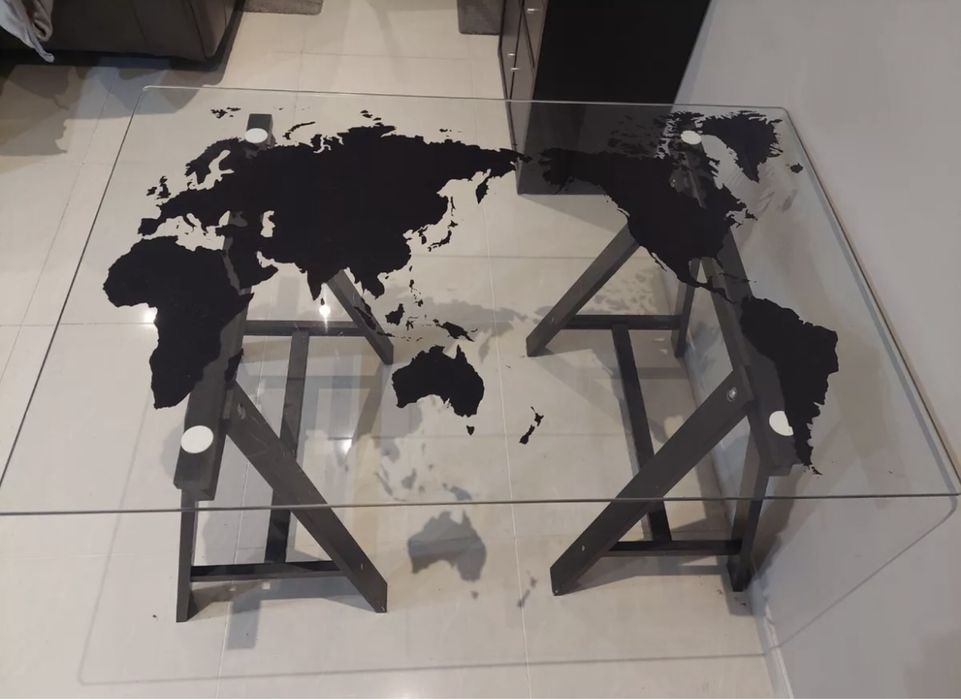 Tampo vidro mapa mundo Ikea