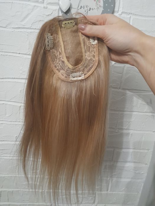 Topper beżowy blond 100% naturalny włos