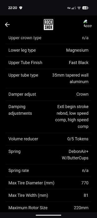 Rock Shox Lyrik Ultimate 3.0 RC2 Buttercups 150/160