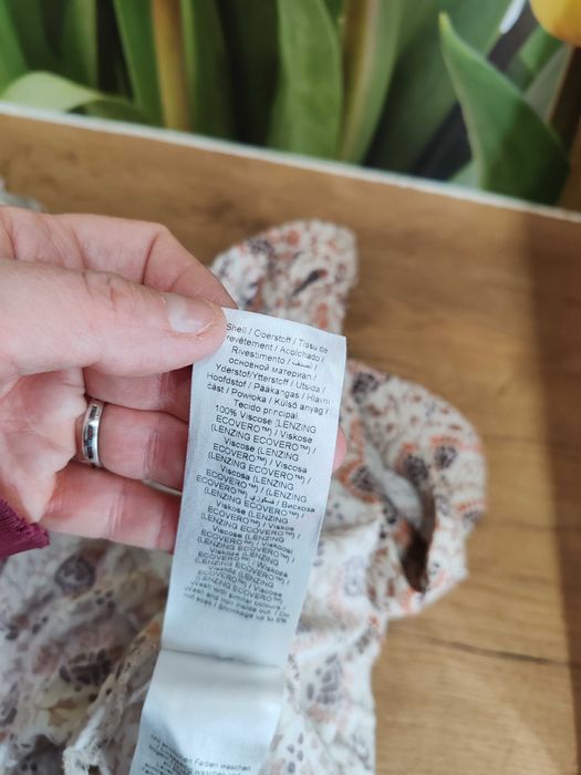 Wygodna kremowa sukienka midi Fransa rozmiar 44/46 wiskoza