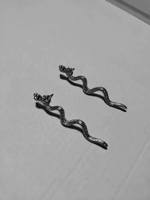 Brincos de cobra prateados