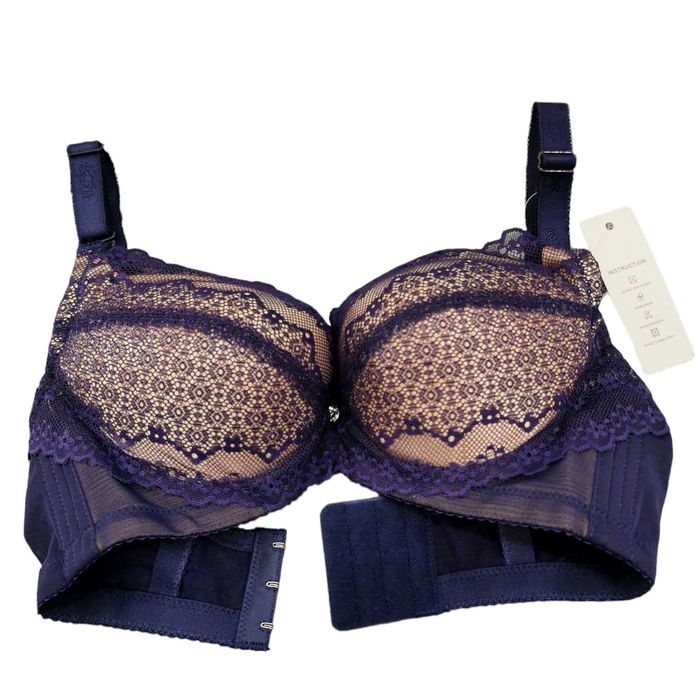 Biustonosz Push-Up Hn&Bn Granatowo- Cielisty nr 5012 Miseczka B 38/85