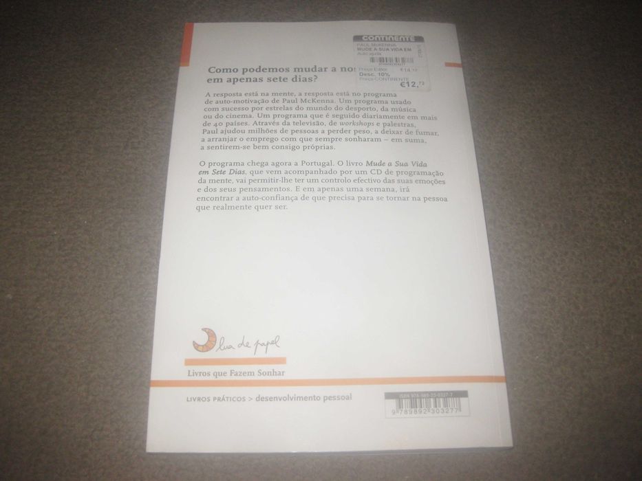 Livro "Mude a Sua Vida em Sete Dias" de Paul McKenna