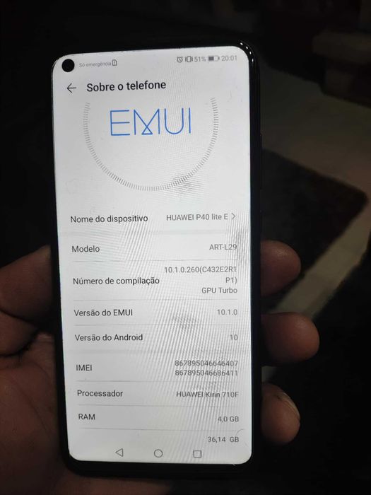 huawei p40 lite  como novo