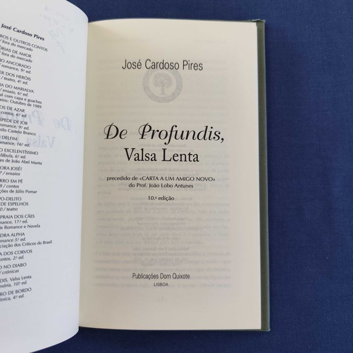 José Cardoso Pires - De Profundis, Valsa Lenta