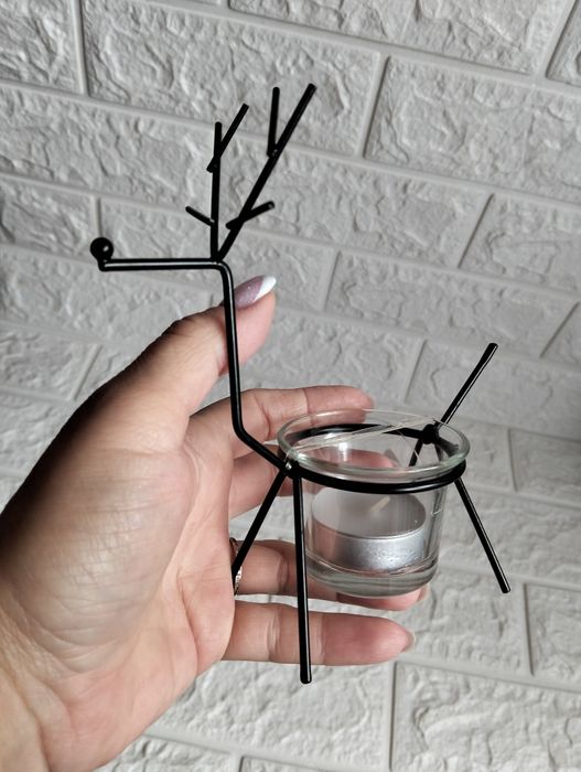 Підсвічник, новорічний декор,свічка.