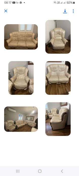 Spszedam zestaw wypoczynkowy z skóry