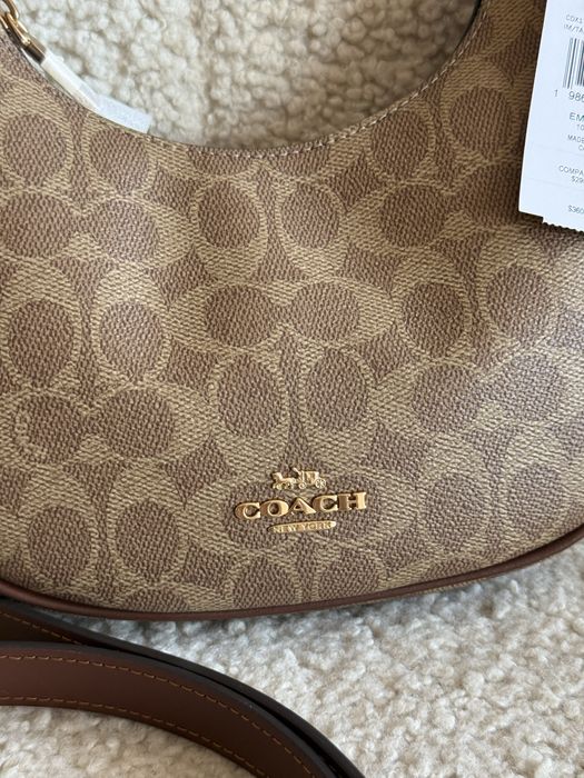 Сумка Coach Emily Shoulder коричнева/бежева