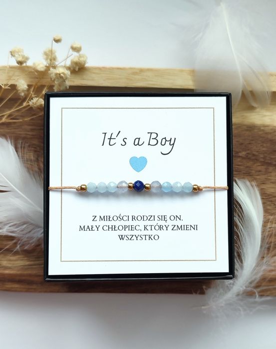 Bransoletka dla przyszłej mamy na baby shower lub gender reveal