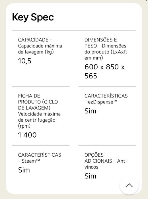 Máquina de lavar e secar LG ThinQ na cor preto