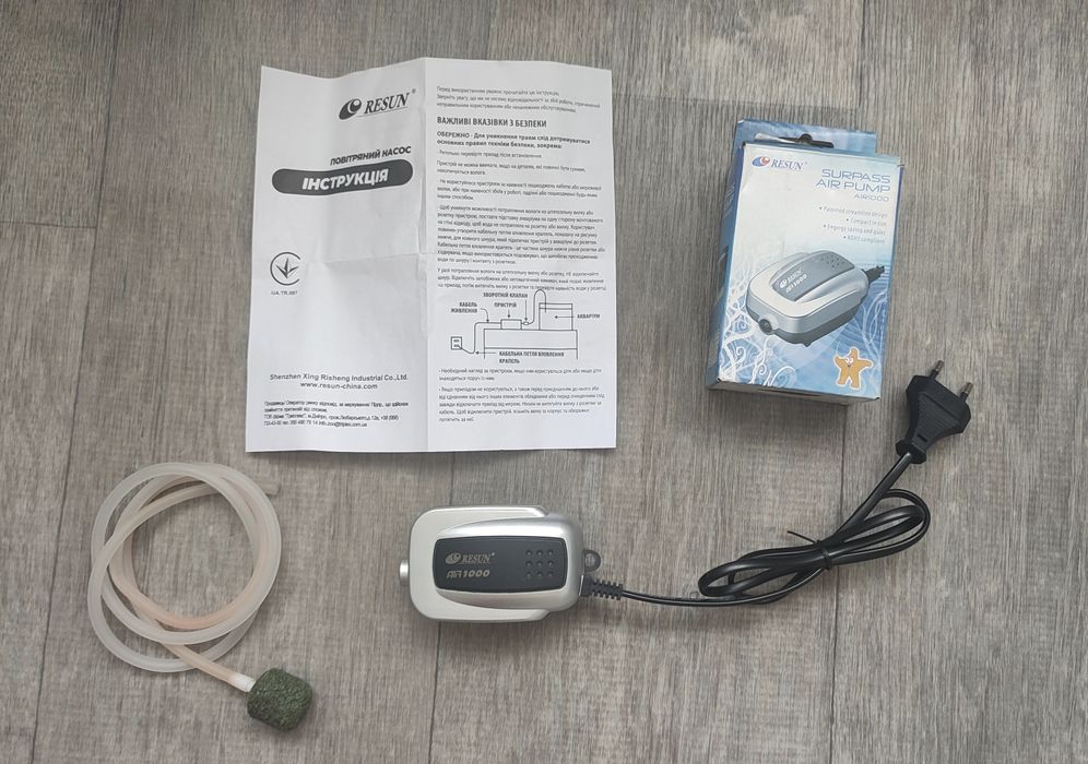 Воздушный насос с распылителем, компрессор в аквариум